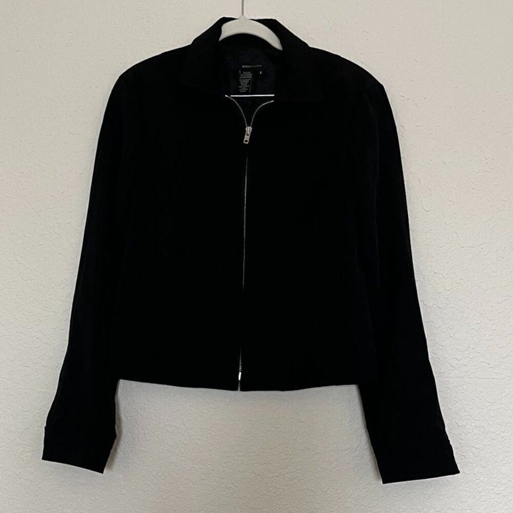 BCBGMaxAzria black front zipper long sleeve women's jacket size 4 - Picture 3 of 16